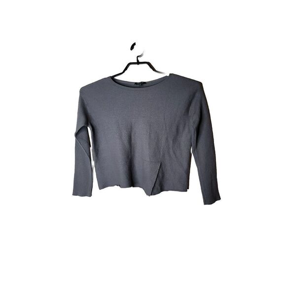 Lafayette 148 New York Women's Gray Wool Crop Sweater Size Medium t75 - Picture 1 of 7